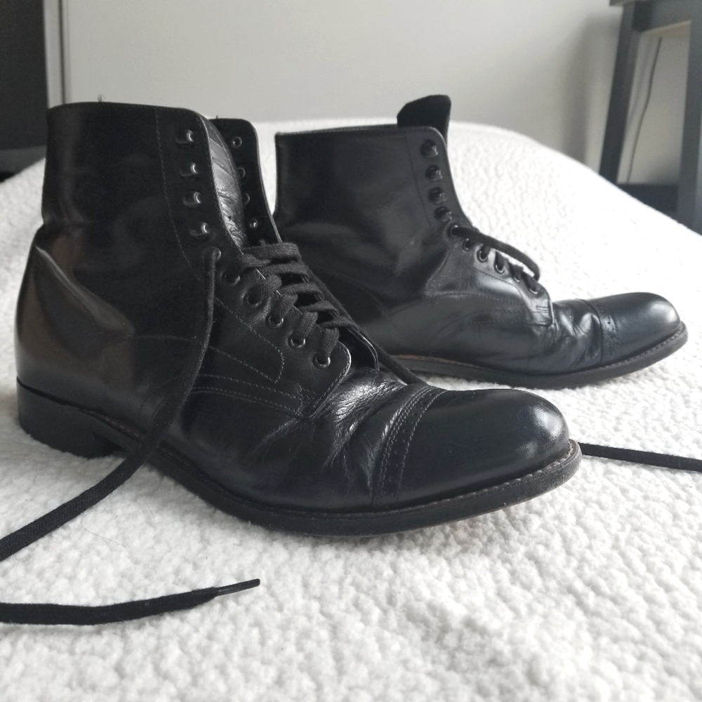 Stacy Adams Madison Cap Toe Boot (Mens 9D/Wmns 10)